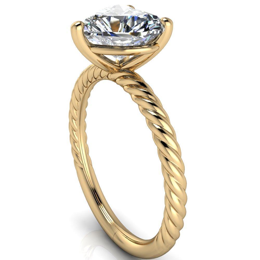 Chaya Heart Moissanite High Set 4 Prong Elegant Rope Ring-Custom-Made Jewelry-Fire & Brilliance ®