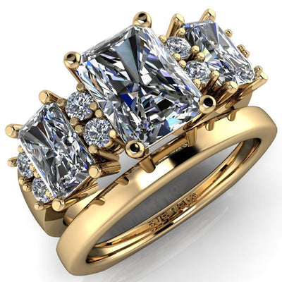 Christen Radiant Moissanite Euro Shank Side Stones Diamond Ring-Custom-Made Jewelry-Fire & Brilliance ®