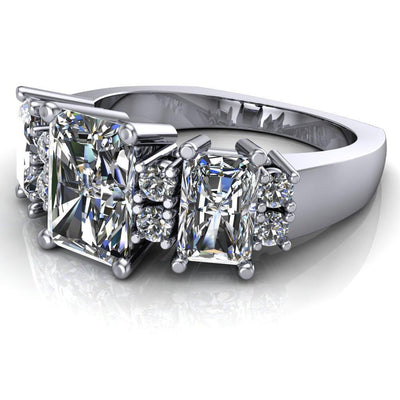 Christen Radiant Moissanite Euro Shank Side Stones Diamond Ring-Custom-Made Jewelry-Fire & Brilliance ®