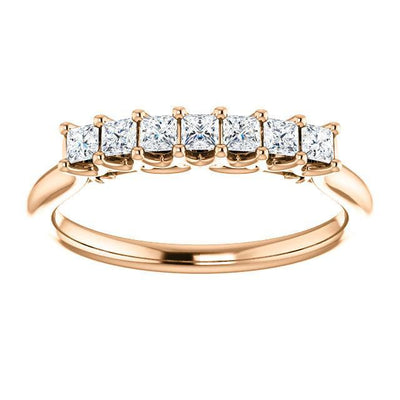 Clover Princess Moissanite Scrolls Anniversary Band-Wedding and Anniversary Bands-Fire & Brilliance ®