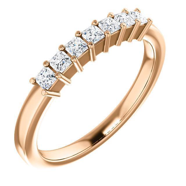 Clover Princess Moissanite Shared Prongs Anniversary Band-Wedding and Anniversary Bands-Fire & Brilliance ®