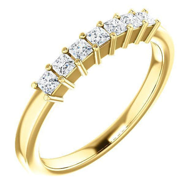 Clover Princess Moissanite Shared Prongs Anniversary Band-Wedding and Anniversary Bands-Fire & Brilliance ®