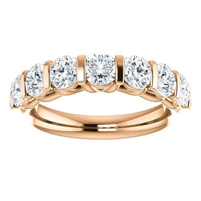 Clover Round Moissanite Anniversary Band-Wedding and Anniversary Bands-Fire & Brilliance ®