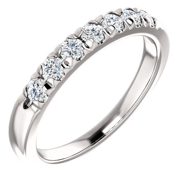 Clover Round Moissanite French Pave Anniversary Band-Wedding and Anniversary Bands-Fire & Brilliance ®