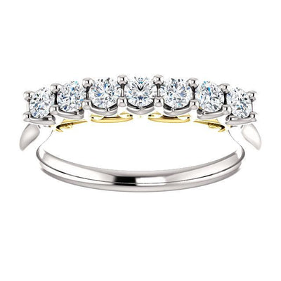 Clover Round Moissanite Scrolls Anniversary Band-Wedding and Anniversary Bands-Fire & Brilliance ®