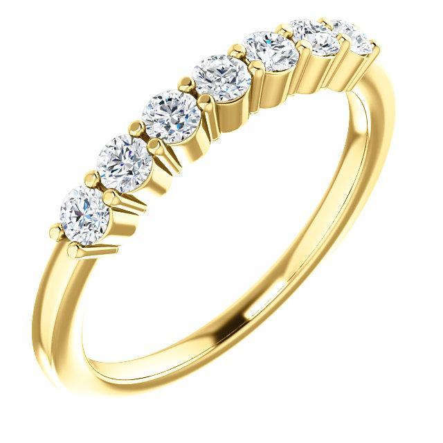 Clover Round Moissanite Shared Prongs Anniversary Band-Wedding and Anniversary Bands-Fire & Brilliance ®