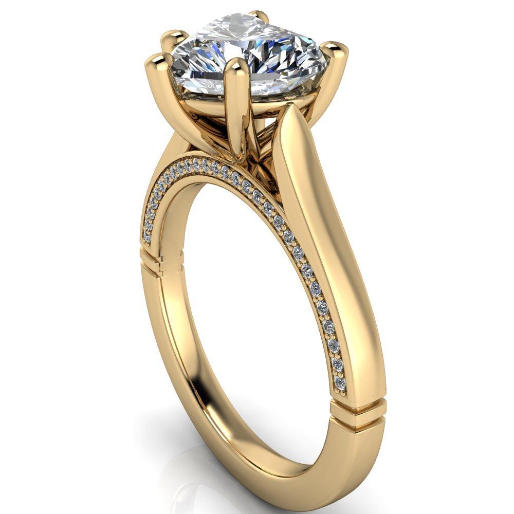 Colette Heart Moissanite 5 Prong Half Eternity Cathedral Ring-Custom-Made Jewelry-Fire & Brilliance ®