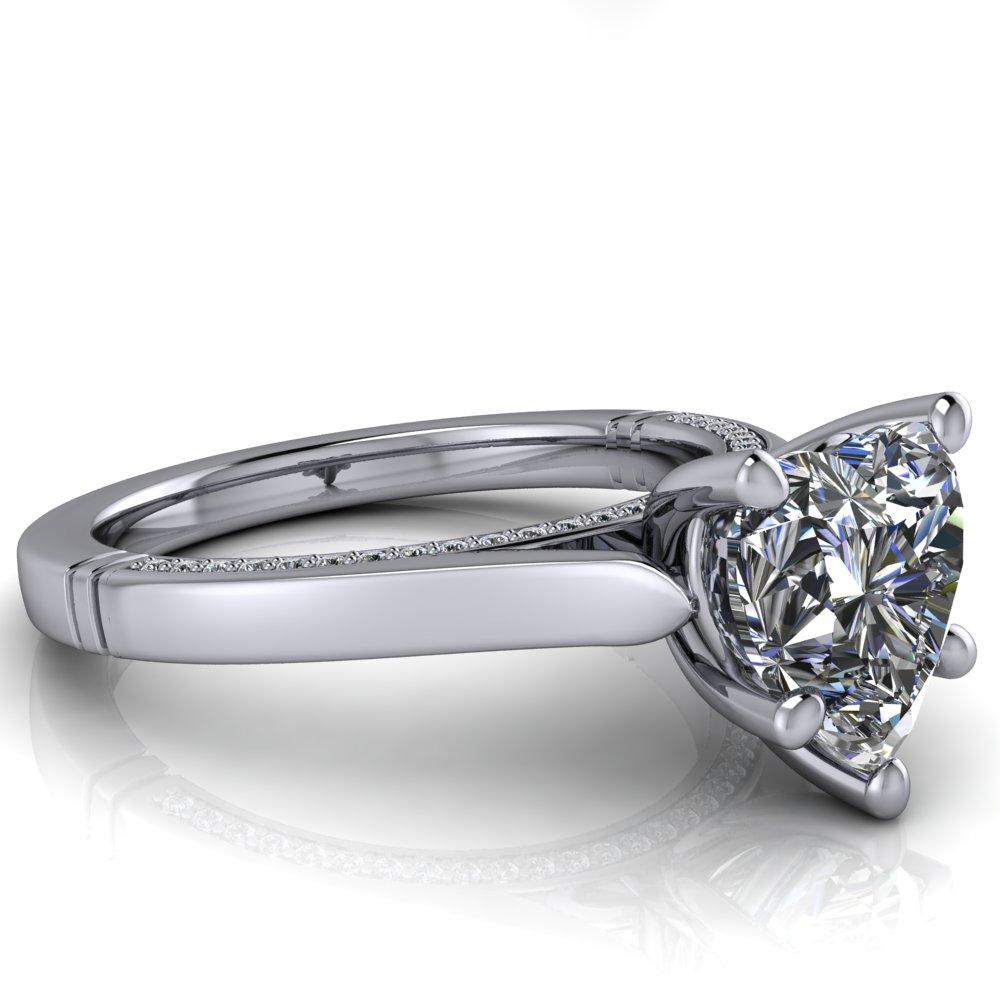 Colette Heart Moissanite 5 Prong Half Eternity Cathedral Ring-Custom-Made Jewelry-Fire & Brilliance ®