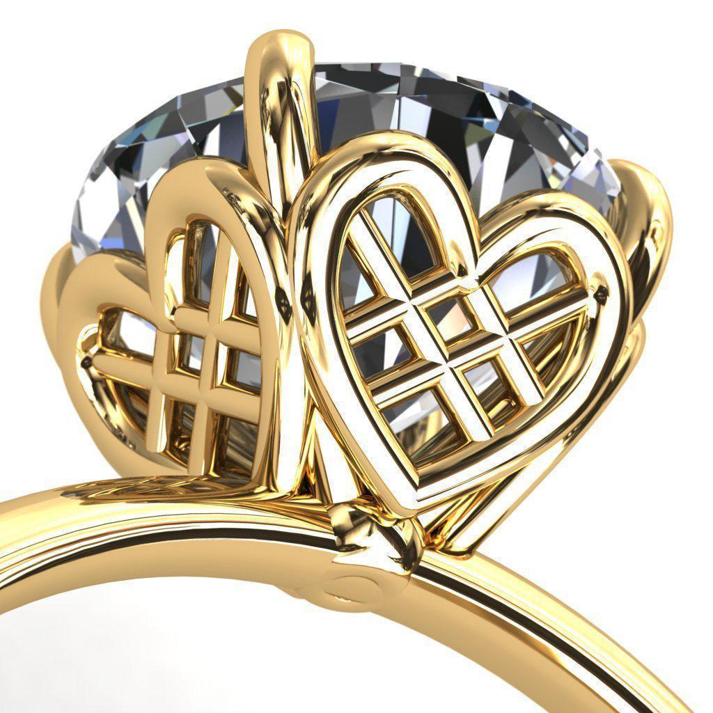 Cross My Heart Round Moissanite Engagement Ring-Custom-Made Jewelry-Fire & Brilliance ®