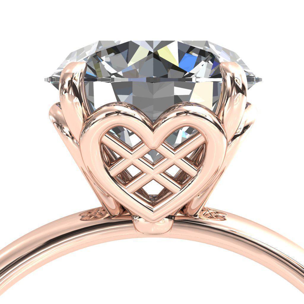 Cross My Heart Round Moissanite Engagement Ring-Custom-Made Jewelry-Fire & Brilliance ®