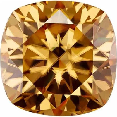 Cushion Diamond Faceted FAB Brown Moissanite Loose Stone-FIRE & BRILLIANCE