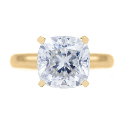Cushion First Crush FAB Moissanite 4 Prongs FANCY Solitaire Ring-Solitaire Ring-Fire & Brilliance ®