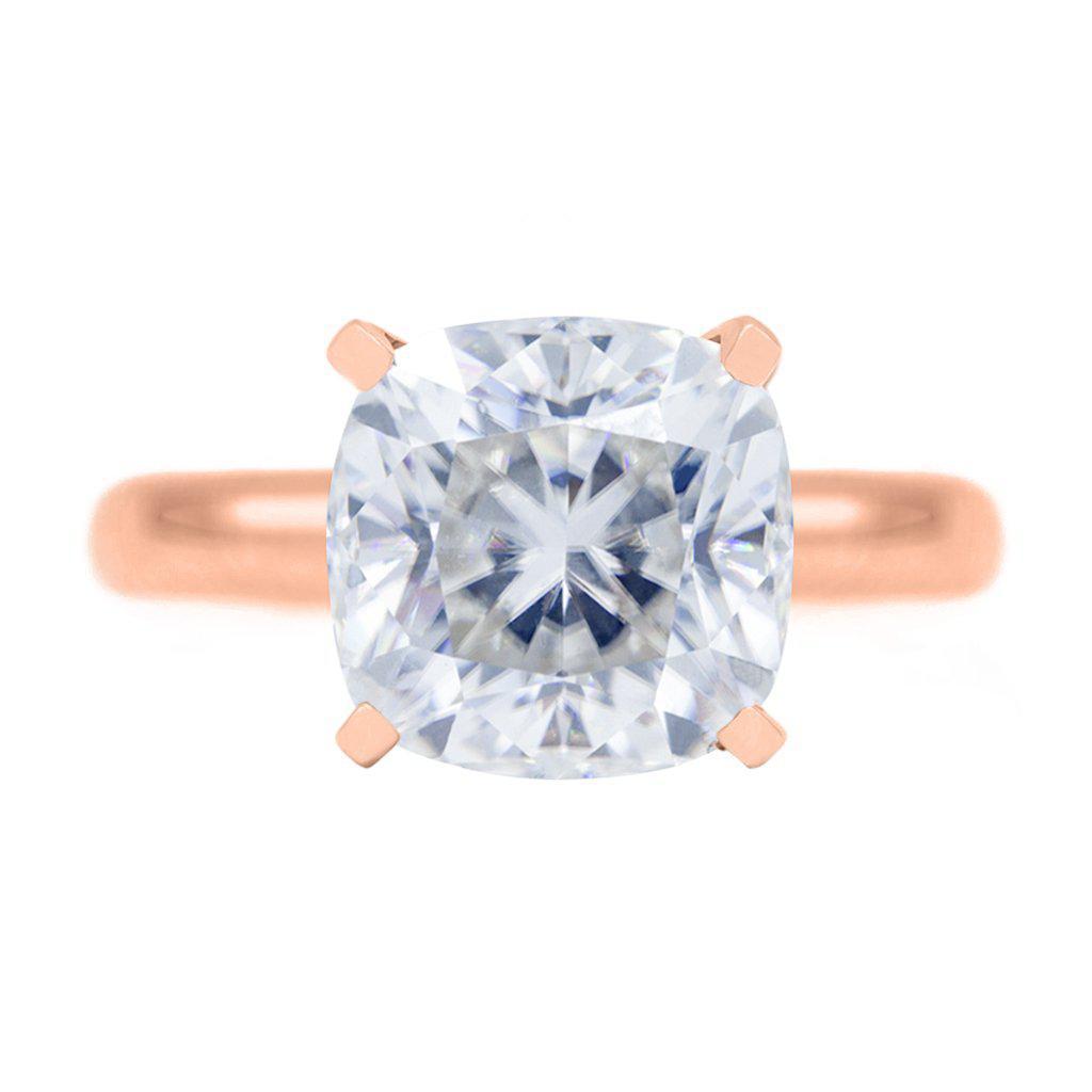 Cushion First Crush FAB Moissanite 4 Prongs FANCY Solitaire Ring-Solitaire Ring-Fire & Brilliance ®