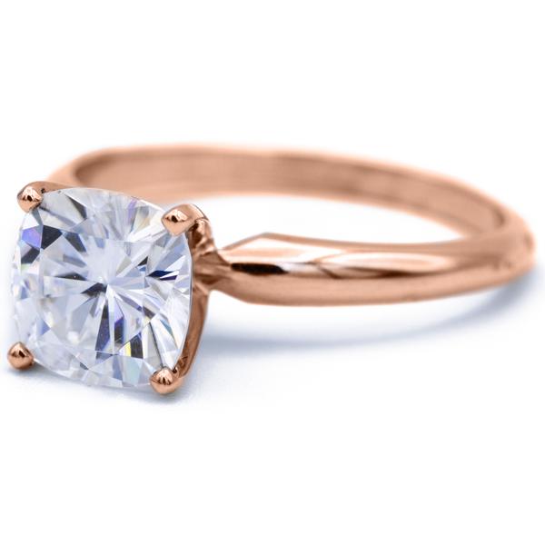 Cushion Moissanite 4 Prongs FANCY Solitaire Ring-Solitaire Ring-Fire & Brilliance ®