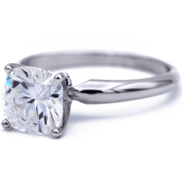 Cushion Moissanite 4 Prongs FANCY Solitaire Ring-Solitaire Ring-Fire & Brilliance ®