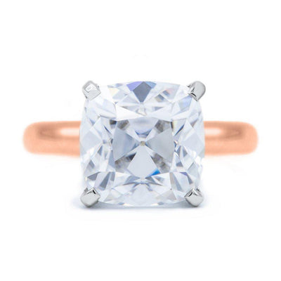Cushion Old Mine Cut (OMC) Heirloom Moissanite 4 Prongs FANCY Solitaire Ring-Solitaire Ring-Fire & Brilliance ®