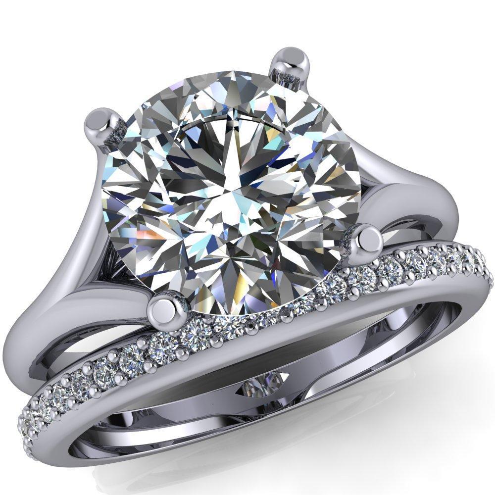 Dakota Round Center Stone Prong Split Shank Ring