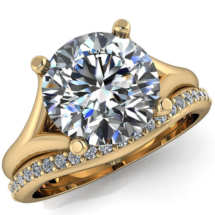 Dakota Round Center Stone Prong Split Shank Ring – FIRE BRILLIANCE