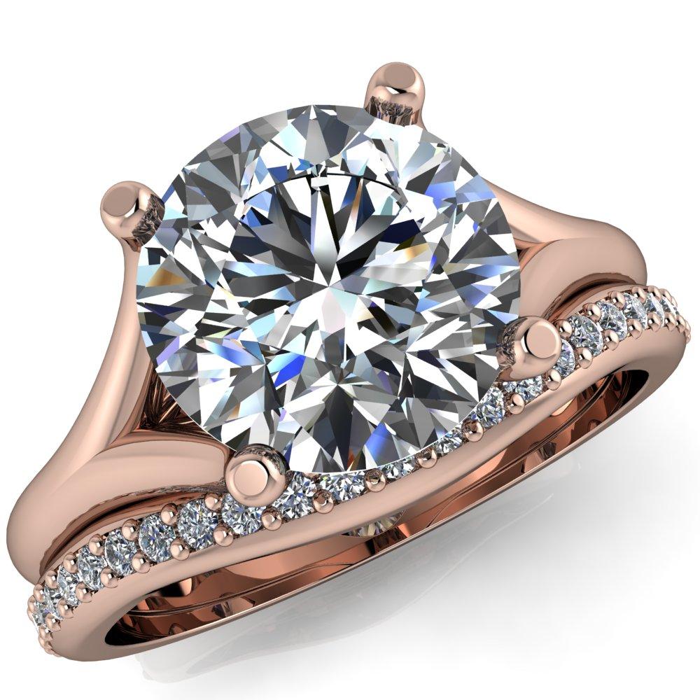 Dakota Round Center Stone Prong Split Shank Ring – FIRE BRILLIANCE