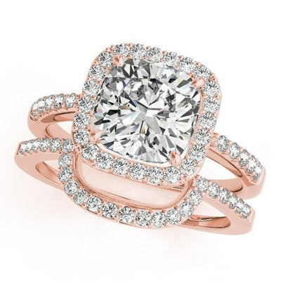 Dalena Cushion Moissanite Halo Engagement Ring-Custom-Made Jewelry-Fire & Brilliance ®