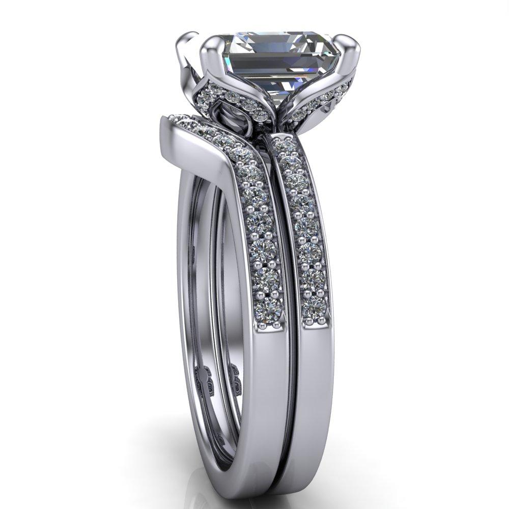 Dalton Asscher Moissanite 4 Prong Engagement Ring-Custom-Made Jewelry-Fire & Brilliance ®