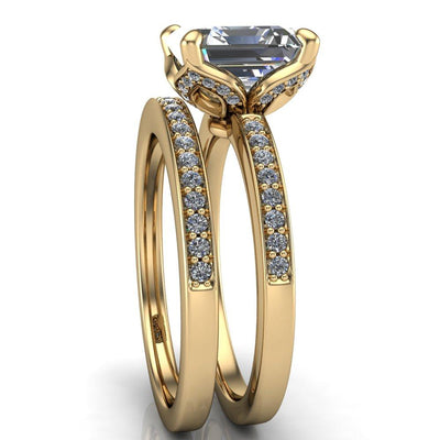 Dalton Asscher Moissanite 4 Prong Engagement Ring-Custom-Made Jewelry-Fire & Brilliance ®