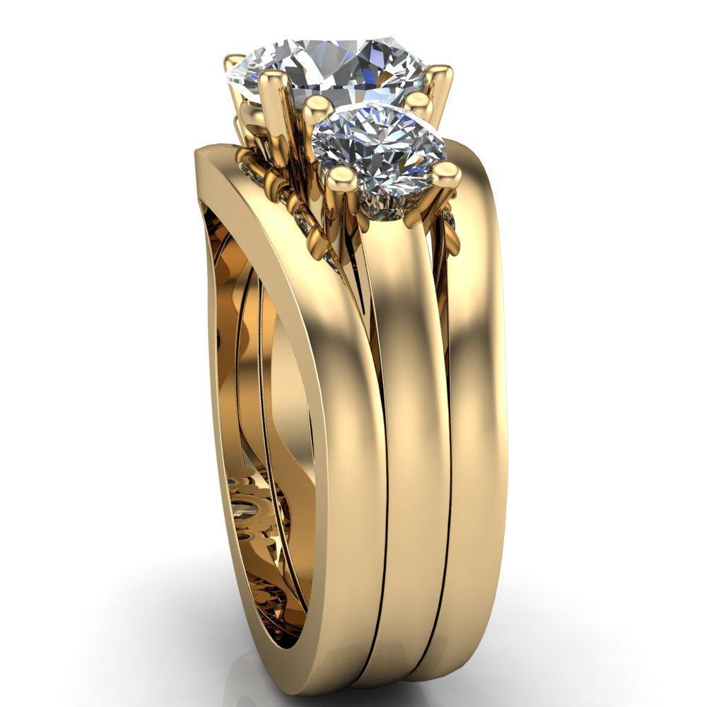 Danelle Round Moissanite Under Bezel Engagement Ring-Custom-Made Jewelry-Fire & Brilliance ®