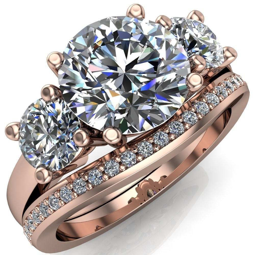 Danelle Round Moissanite Under Bezel Engagement Ring-Custom-Made Jewelry-Fire & Brilliance ®