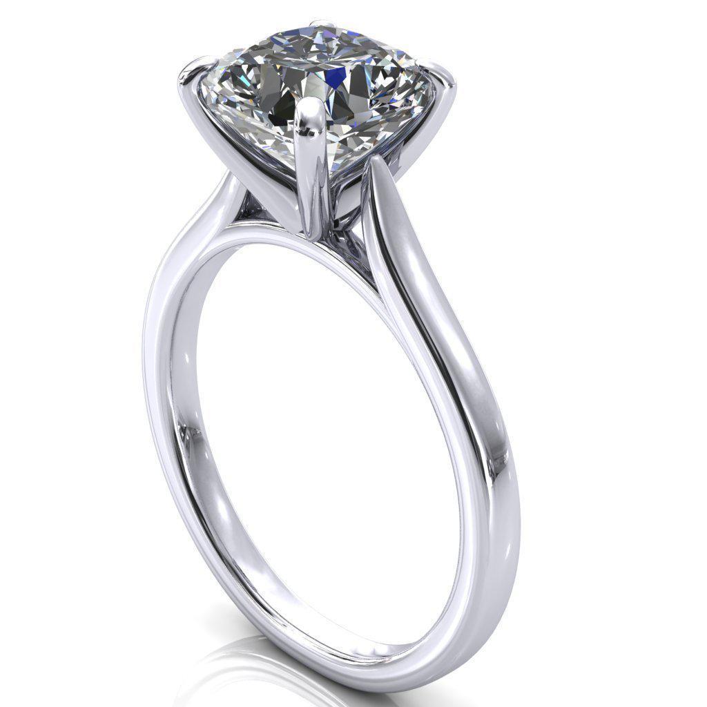 Darci Asscher Moissanite 4 Prong Cathedral Solitaire Engagement Ring-FIRE & BRILLIANCE