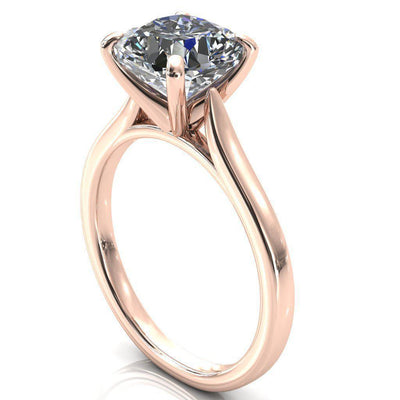 Darci Asscher Moissanite 4 Prong Cathedral Solitaire Engagement Ring-FIRE & BRILLIANCE