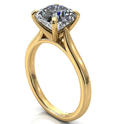 Darci Asscher Moissanite 4 Prong Cathedral Solitaire Engagement Ring-FIRE & BRILLIANCE