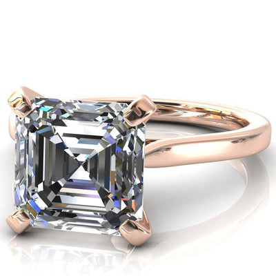 Darci Asscher Moissanite 4 Prong Cathedral Solitaire Engagement Ring-FIRE & BRILLIANCE