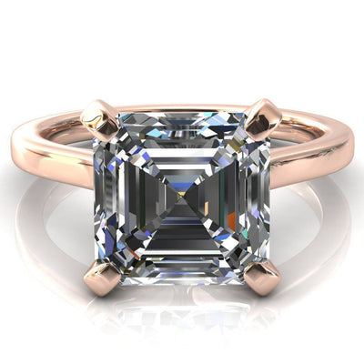 Darci Asscher Moissanite 4 Prong Cathedral Solitaire Engagement Ring-FIRE & BRILLIANCE