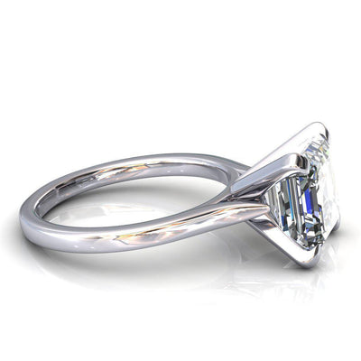 Darci Asscher Moissanite 4 Prong Cathedral Solitaire Engagement Ring-FIRE & BRILLIANCE