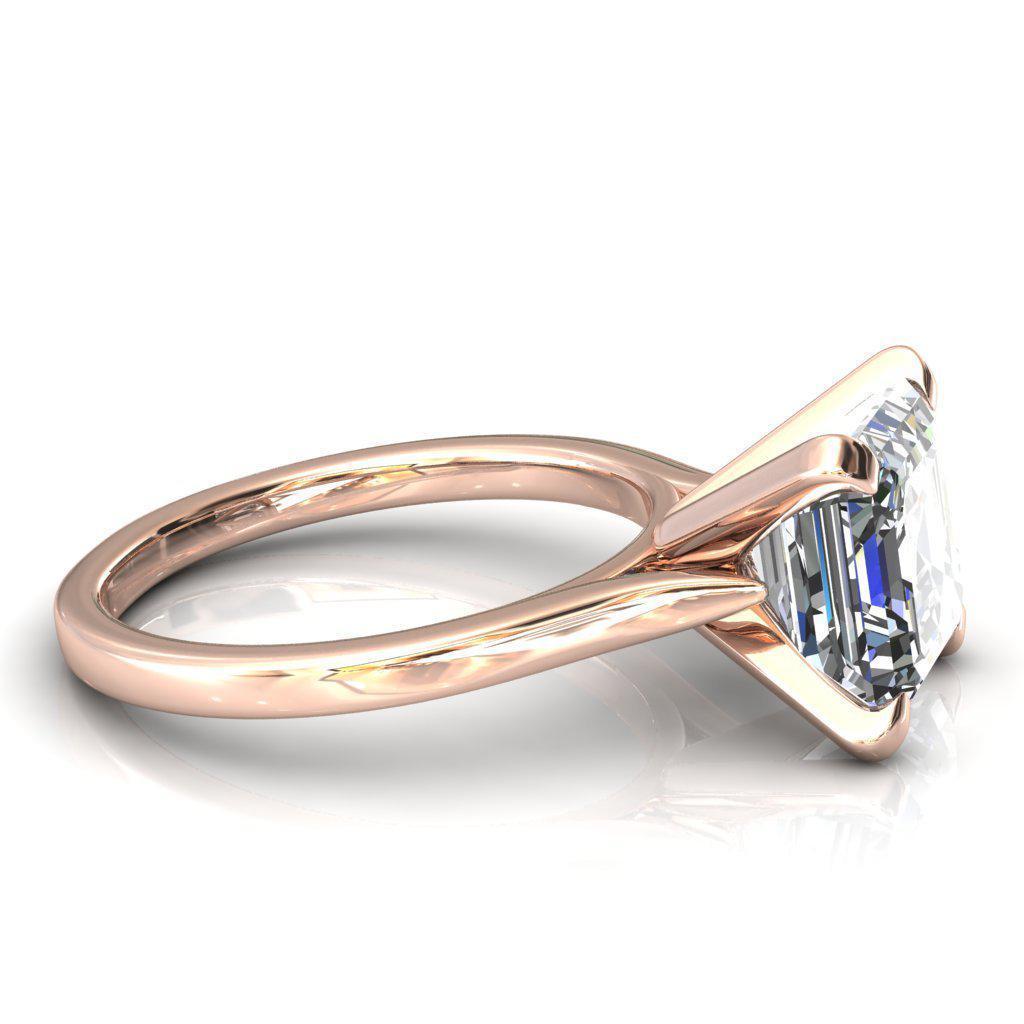 Darci Asscher Moissanite 4 Prong Cathedral Solitaire Engagement Ring-FIRE & BRILLIANCE