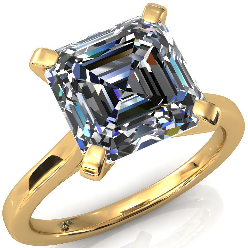 Darci Asscher Moissanite 4 Prong Cathedral Solitaire Engagement Ring-FIRE & BRILLIANCE