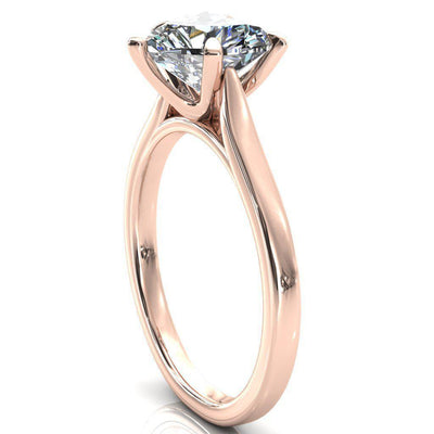 Darci Heart Moissanite 5 Prong Cathedral Solitaire Engagement Ring-FIRE & BRILLIANCE