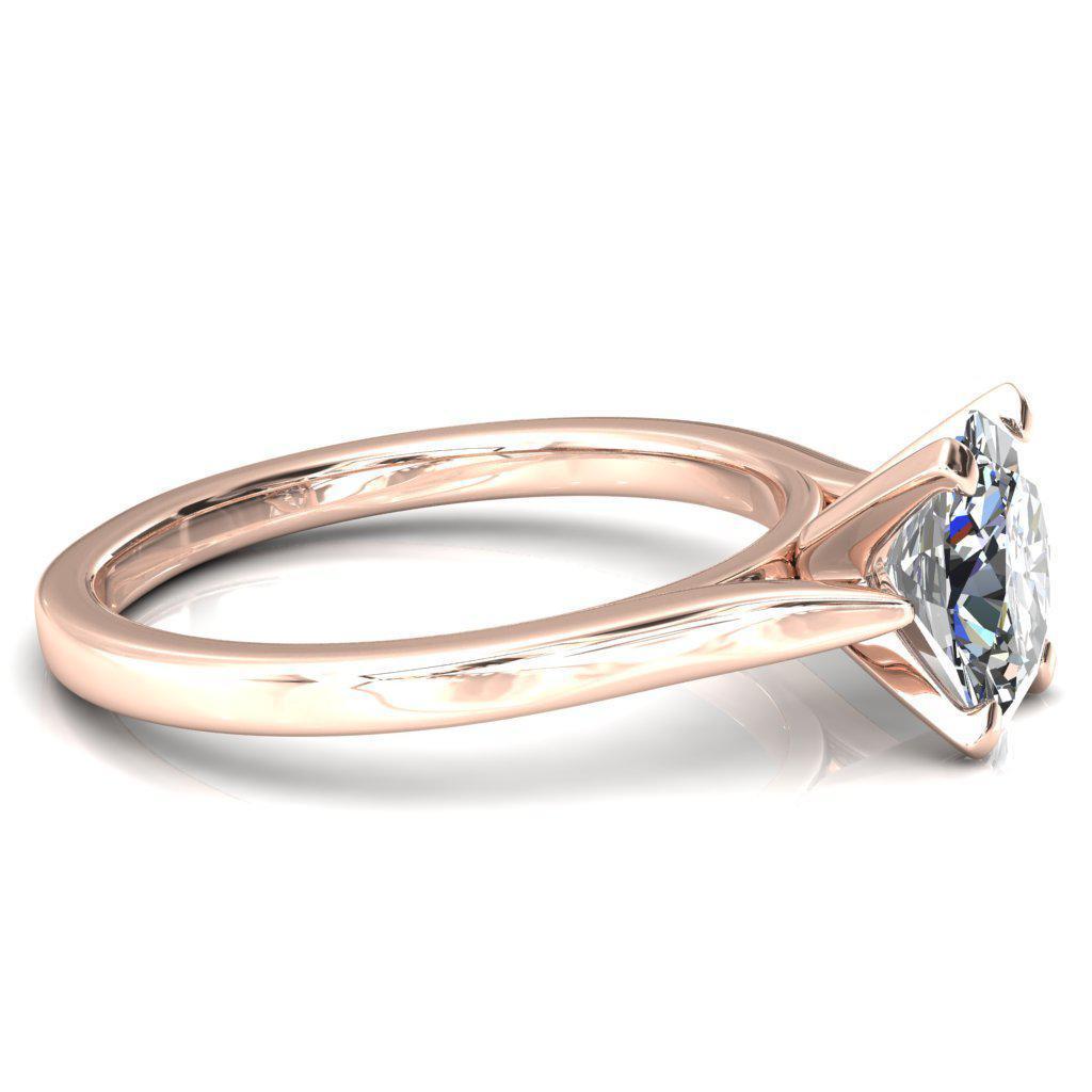 Darci Oval Moissanite 4 Prong Cathedral Solitaire Engagement Ring-FIRE & BRILLIANCE