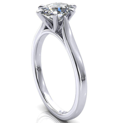 Darci Oval Moissanite 6 Prong Cathedral Solitaire Engagement Ring-FIRE & BRILLIANCE