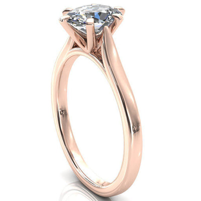 Darci Oval Moissanite 6 Prong Cathedral Solitaire Engagement Ring-FIRE & BRILLIANCE