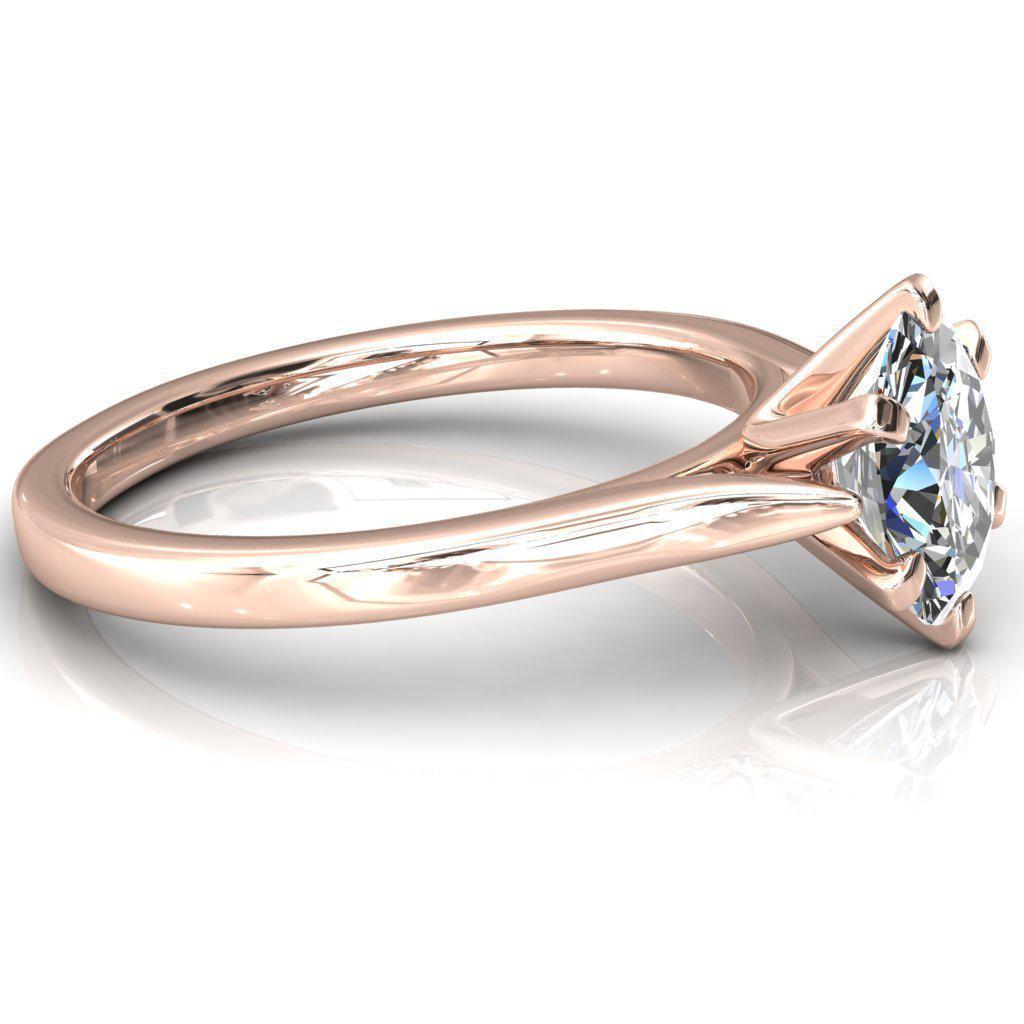 Darci Oval Moissanite 6 Prong Cathedral Solitaire Engagement Ring-FIRE & BRILLIANCE