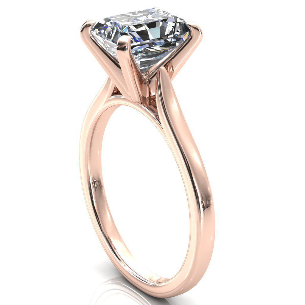 Darci Radiant Moissanite 4 Prong Cathedral Solitaire Engagement Ring-FIRE & BRILLIANCE
