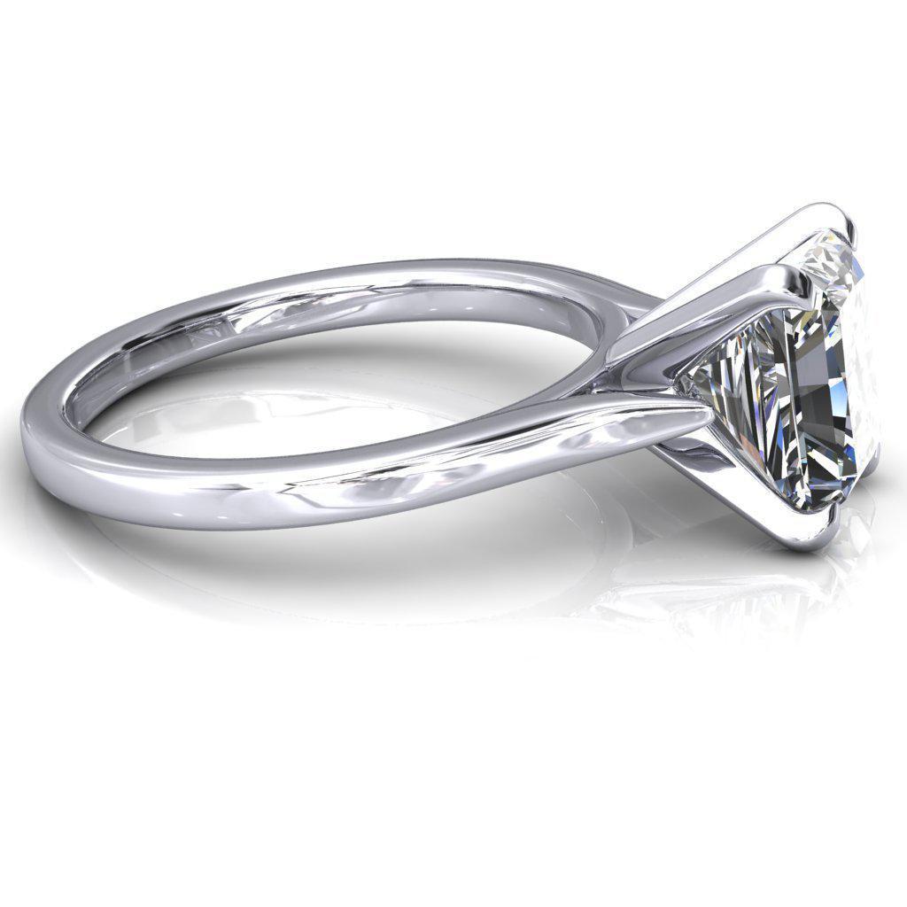 Darci Radiant Moissanite 4 Prong Cathedral Solitaire Engagement Ring-FIRE & BRILLIANCE