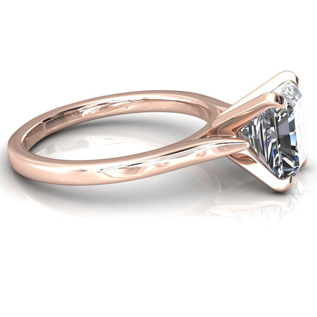 Darci Radiant Moissanite 4 Prong Cathedral Solitaire Engagement Ring-FIRE & BRILLIANCE