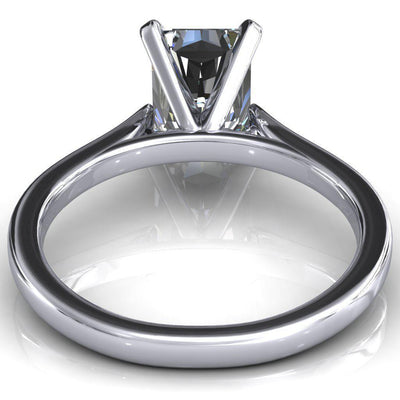 Darci Radiant Moissanite 4 Prong Cathedral Solitaire Engagement Ring-FIRE & BRILLIANCE