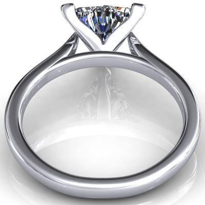 Darci Trillion Moissanite 3 Prong Cathedral Solitaire Engagement Ring-FIRE & BRILLIANCE