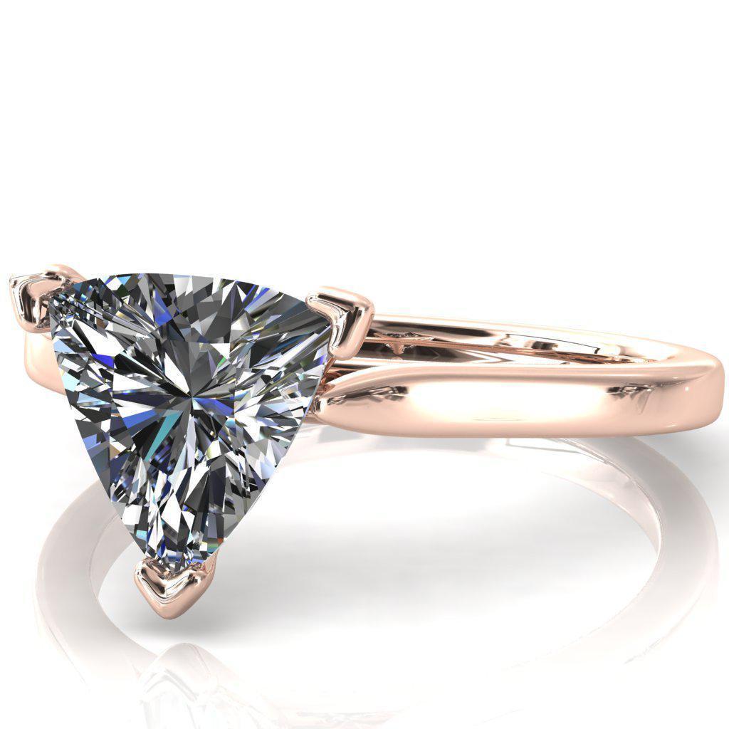 Darci Trillion Moissanite 3 Prong Cathedral Solitaire Engagement Ring-FIRE & BRILLIANCE