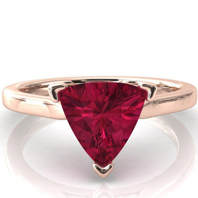 Darci Trillion Ruby 3 Prong Cathedral Solitaire Engagement Ring-FIRE & BRILLIANCE