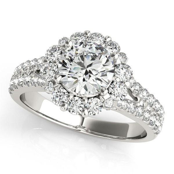 Darla Round Moissanite Diamond Channel Split Shank Under Bezel Cathedral Ring-Custom-Made Jewelry-Fire & Brilliance ®