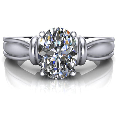 Davina Oval Moissanite Davina 4 Prong Engagement Ring-Custom-Made Jewelry-Fire & Brilliance ®